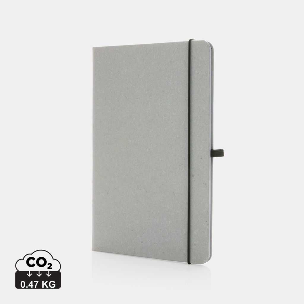 Carnet A5 en cuir recyclé publicitaire Gris clair